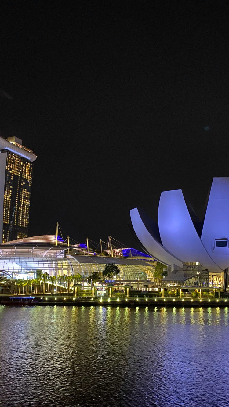 Reflexion, Angkor Wat, Wasser, Nacht, Architektur. Wallpaper in 750x1334 Resolution