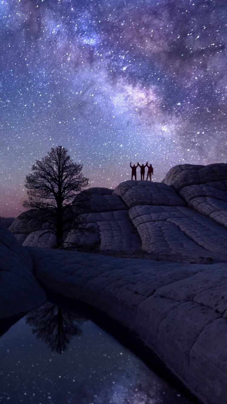 Milky Way, Nature, Natural Landscape, Atmosphere, Star. Wallpaper in 750x1334 Resolution