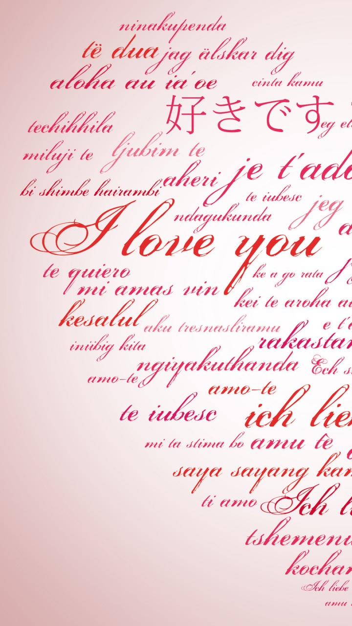 Amour, Texte, Pink, Calligraphie, Cœur. Wallpaper in 720x1280 Resolution