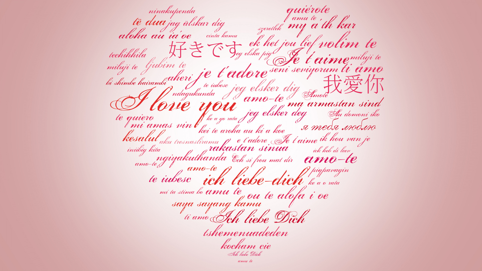 Love, Text, Pink, Calligraphy, Heart. Wallpaper in 1920x1080 Resolution