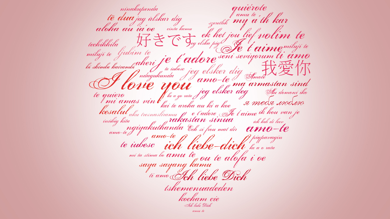 Liebe, Text, Pink, Kalligrafie, Herzen. Wallpaper in 1280x720 Resolution