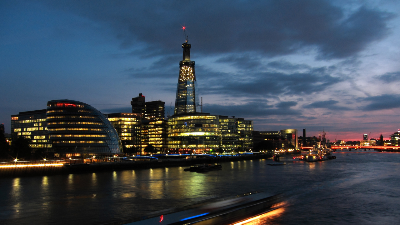 City Skyline During Night Time. Wallpaper in 1280x720 Resolution