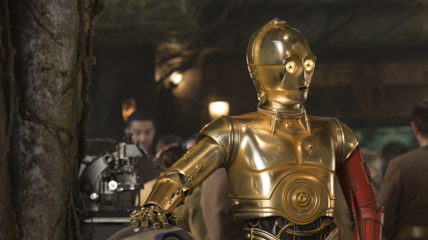 Gold and Red Robot Toy. Wallpaper in 1366x768 Resolution