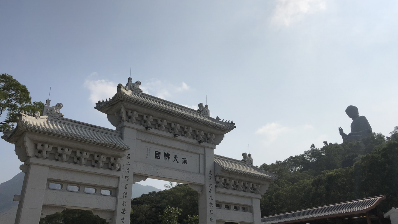 Hito, Monasterio de po Lin, Tian Tan Buddha, Ngong Ping 360, Atracción Turística. Wallpaper in 1366x768 Resolution