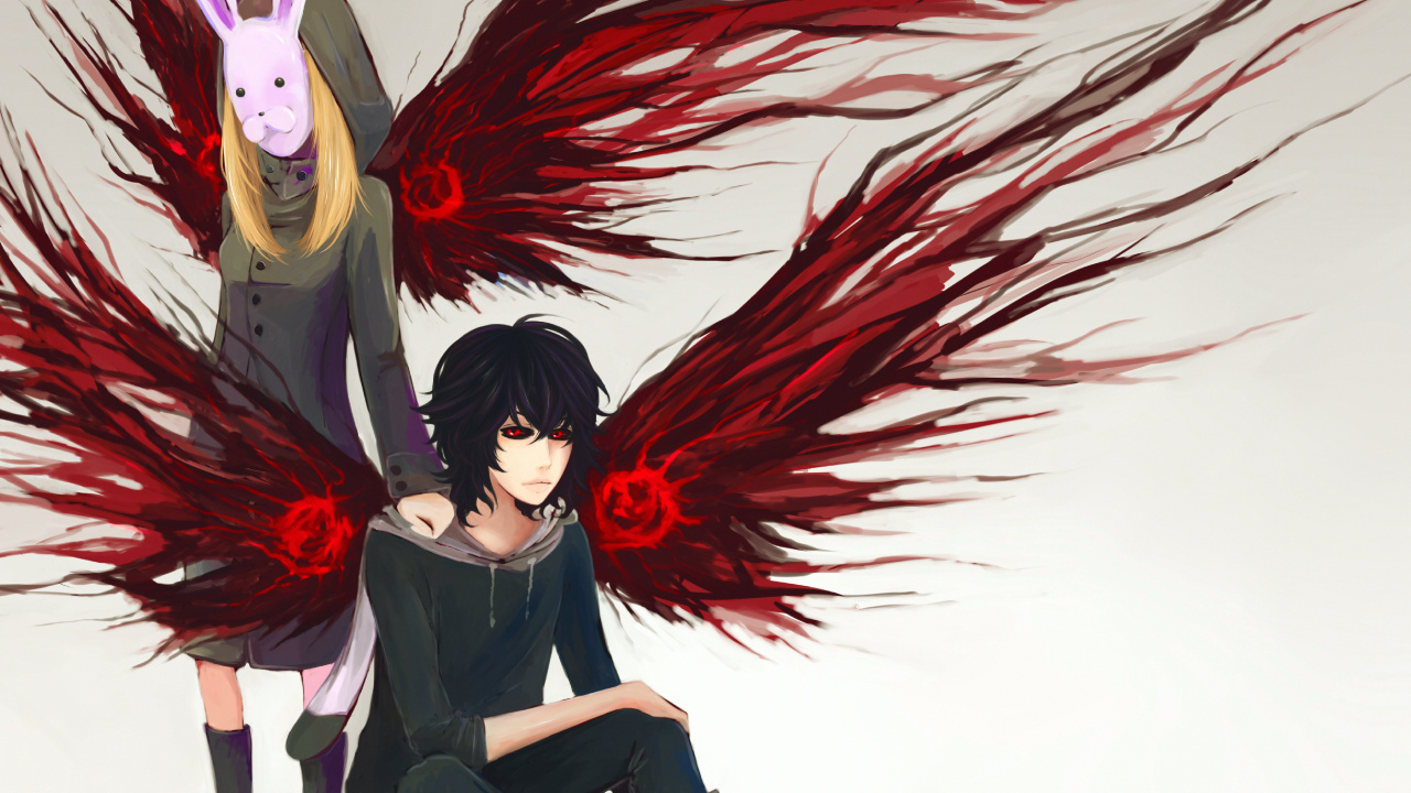Femme en Robe Noire et Rouge Personnage D'anime. Wallpaper in 1280x720 Resolution