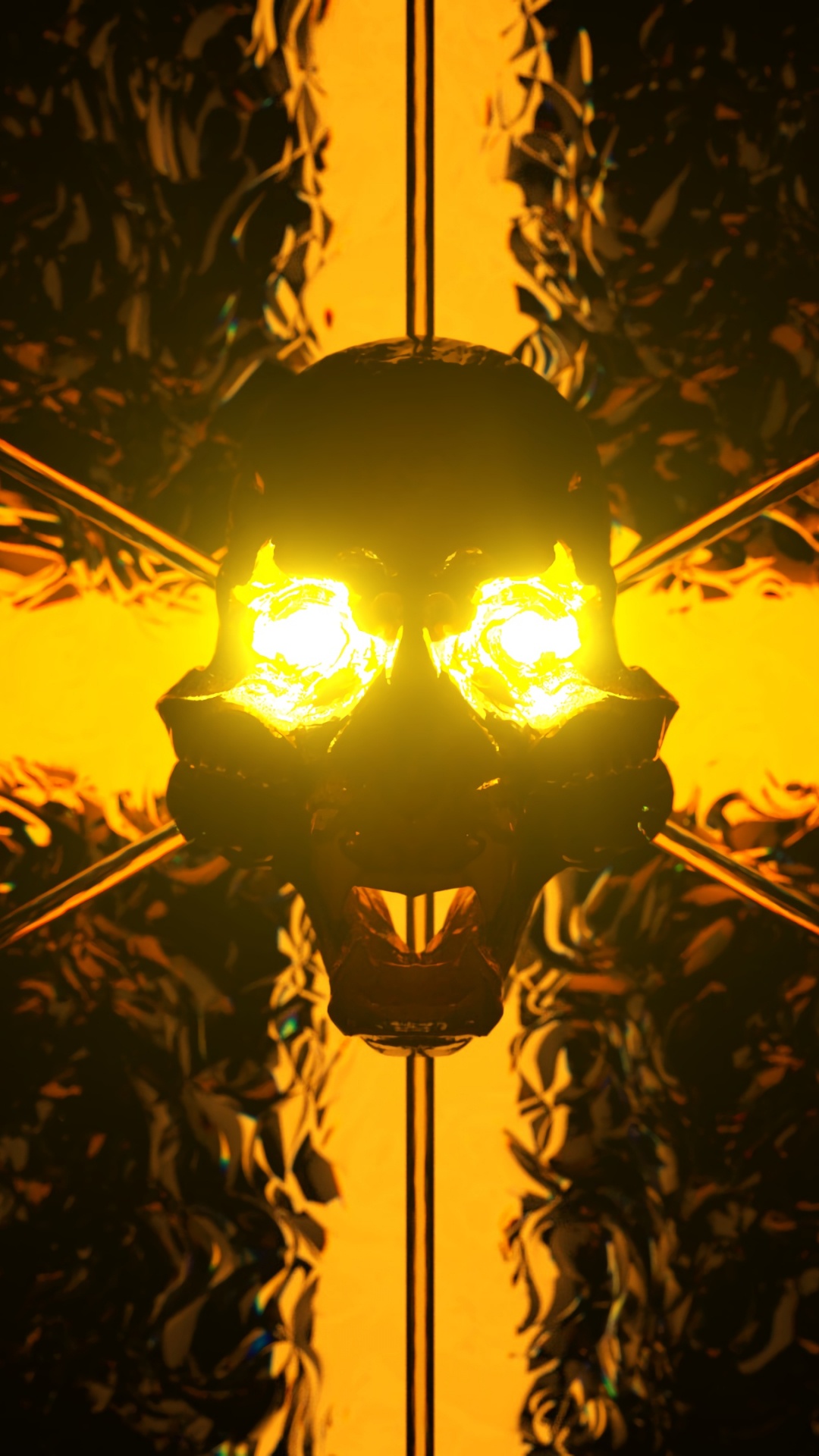 Lampe à Suspension Jaune Allumée Pendant la Nuit. Wallpaper in 1080x1920 Resolution