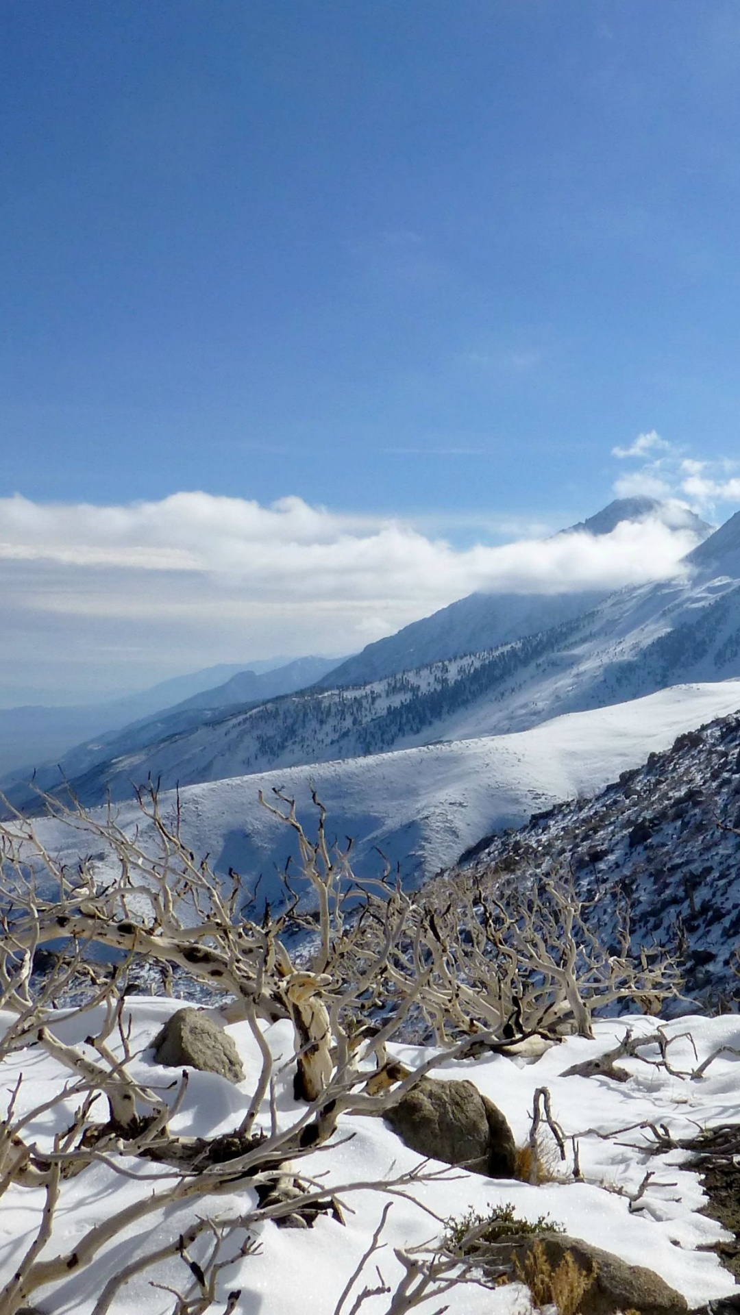 Snow Covered Mountain Under Blue Sky During Daytime. Wallpaper in 1080x1920 Resolution