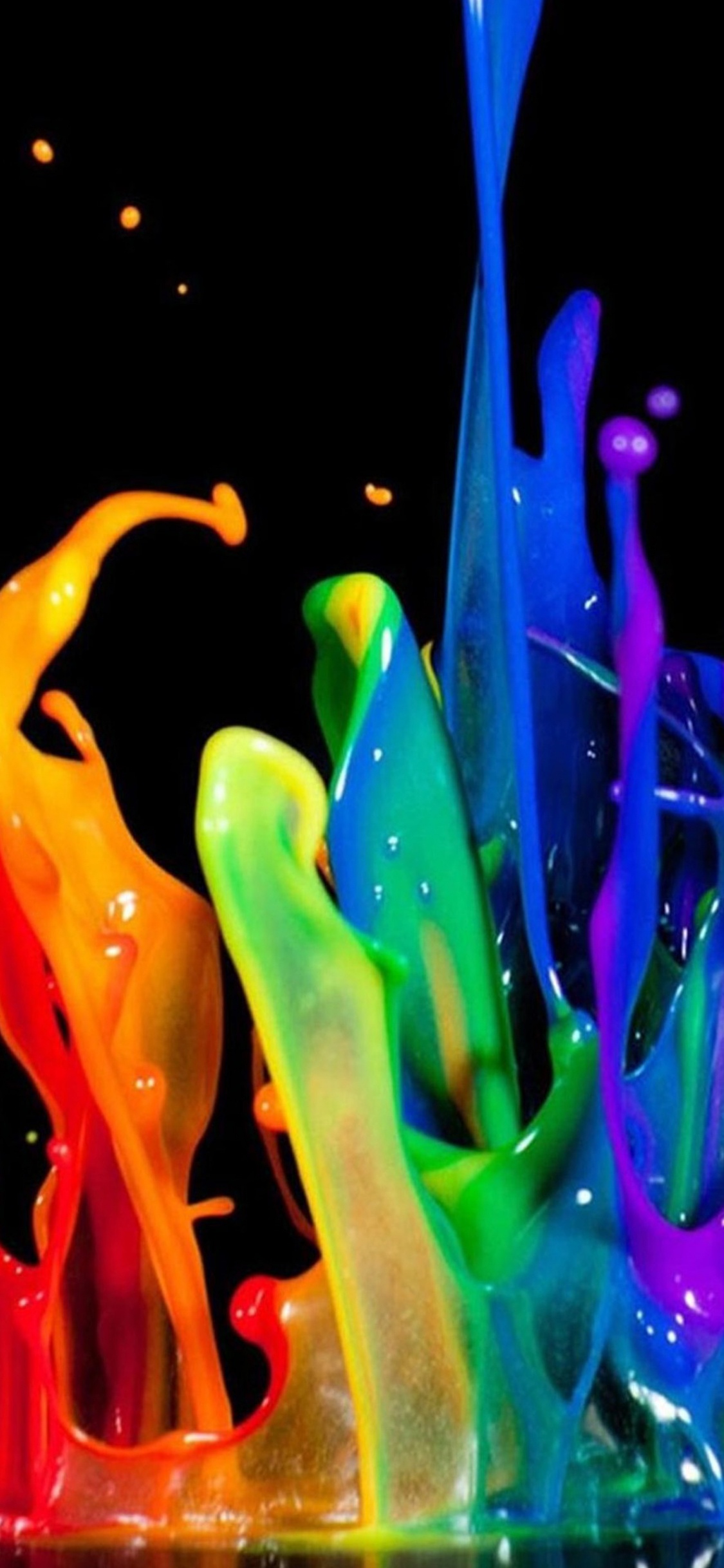 Orange Green Purple and Blue Lights. Wallpaper in 1125x2436 Resolution