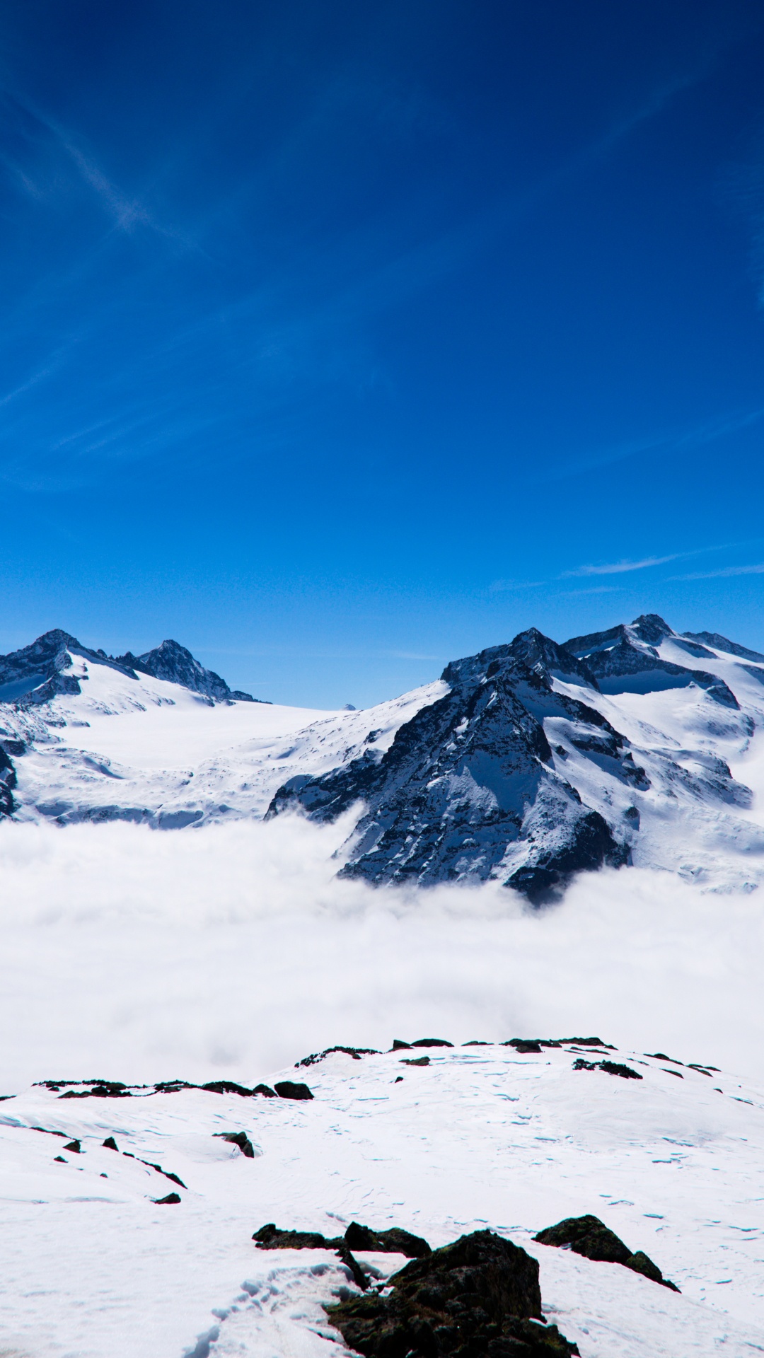 Bergigen Landschaftsformen, Schnee, Bergkette, Gletscher-landform, Winter. Wallpaper in 1080x1920 Resolution