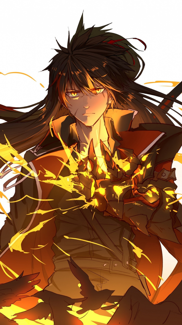 Black Haired Male Anime Character. Wallpaper in 750x1334 Resolution