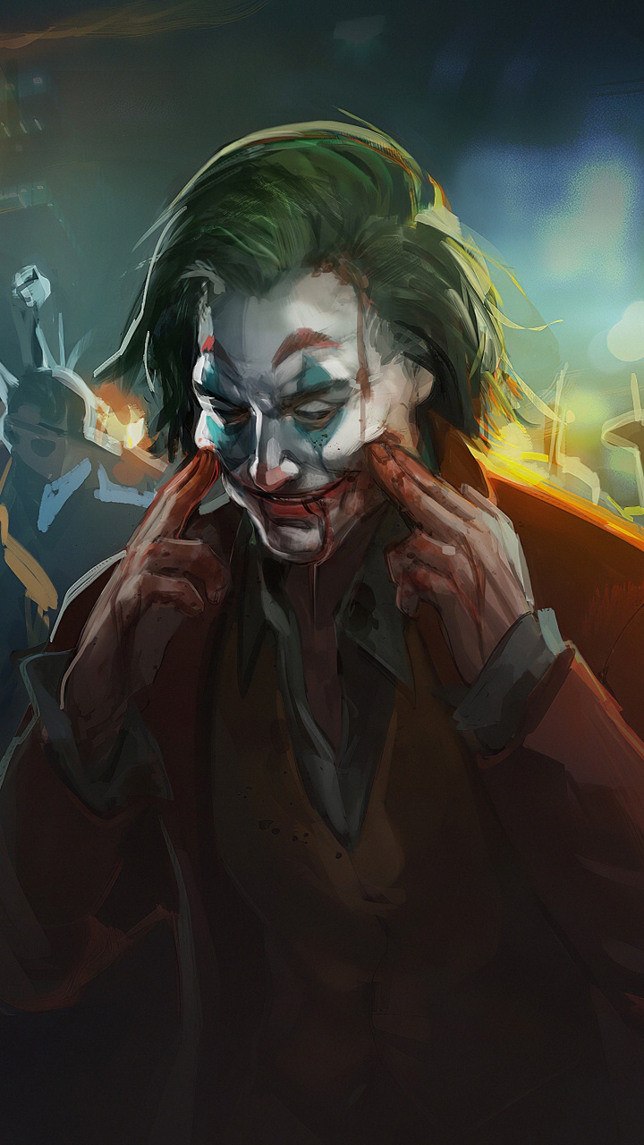 Woman in Red Coat With Green Hair. Wallpaper in 720x1280 Resolution