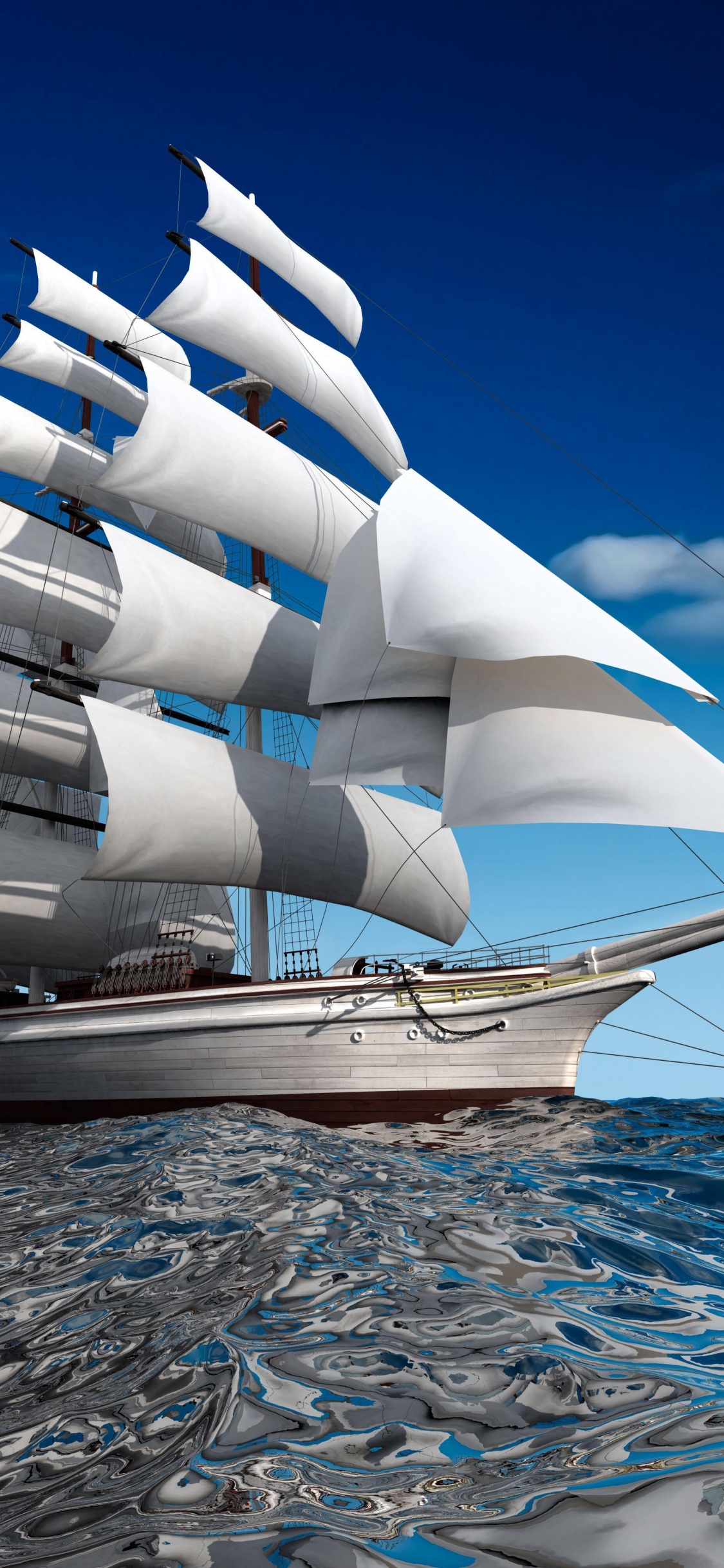 White Sail Boat on Body of Water During Daytime. Wallpaper in 1125x2436 Resolution