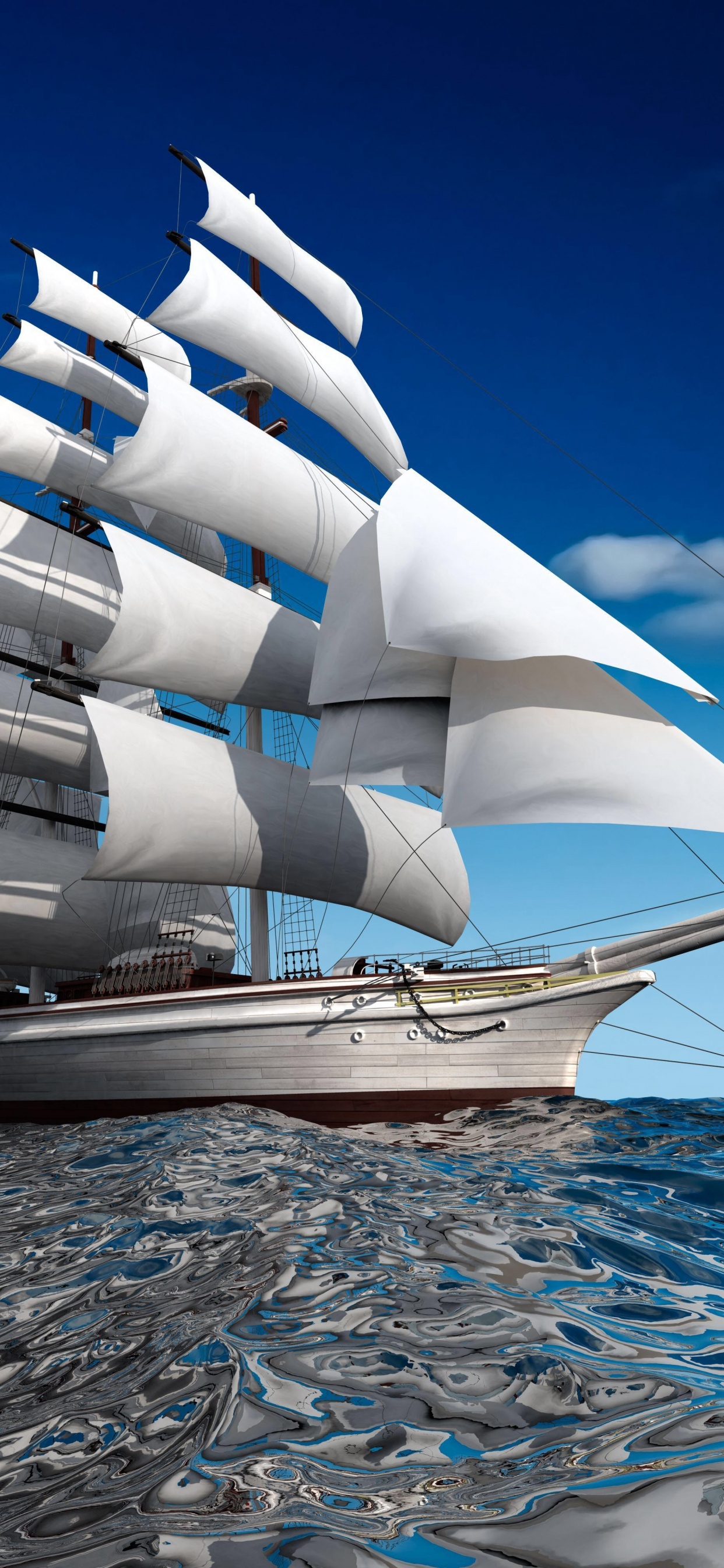 White Sail Boat on Body of Water During Daytime. Wallpaper in 1242x2688 Resolution