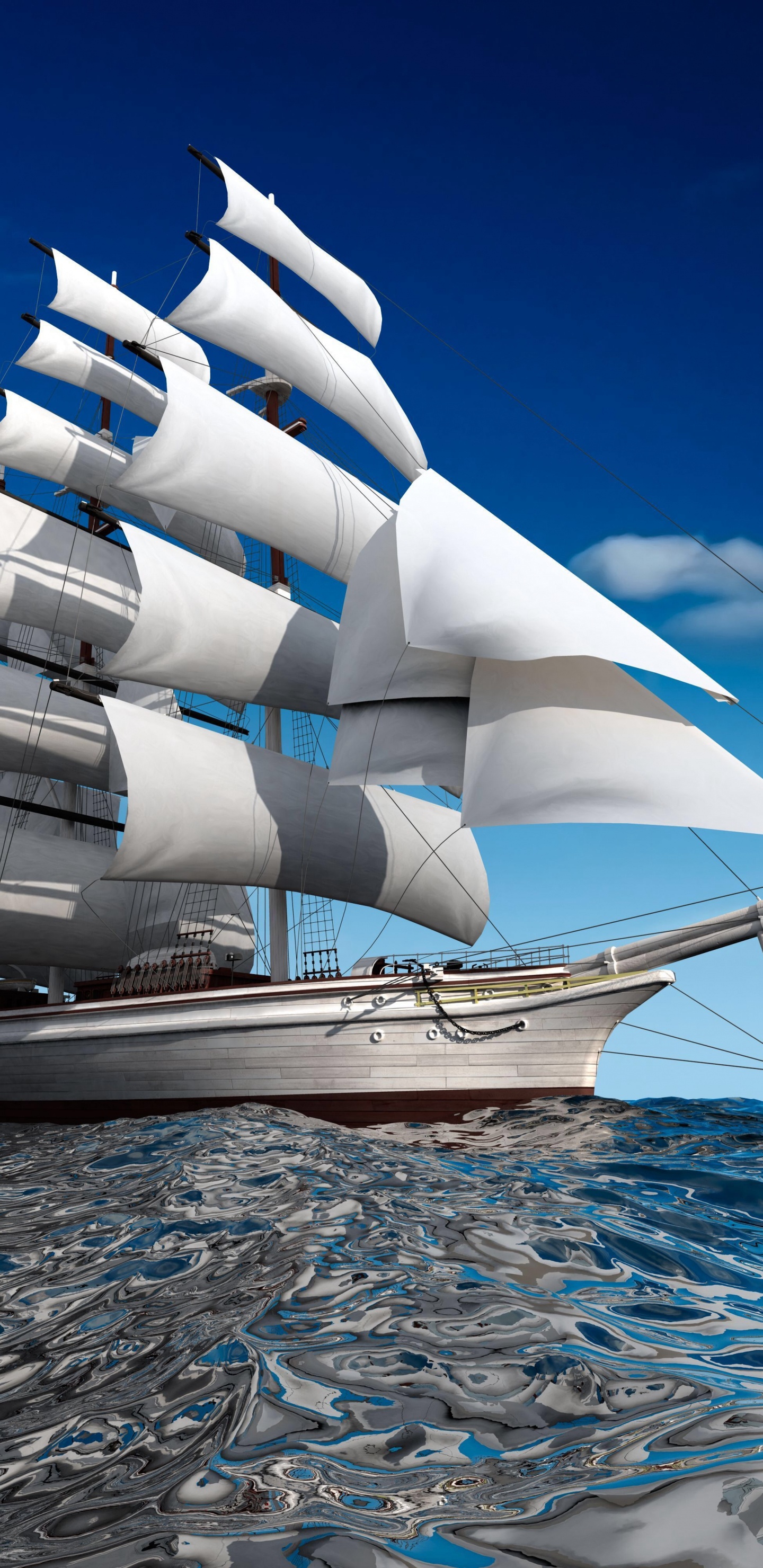 船只, 扬帆, 水运, 高船, 布里格 壁纸 1440x2960 允许