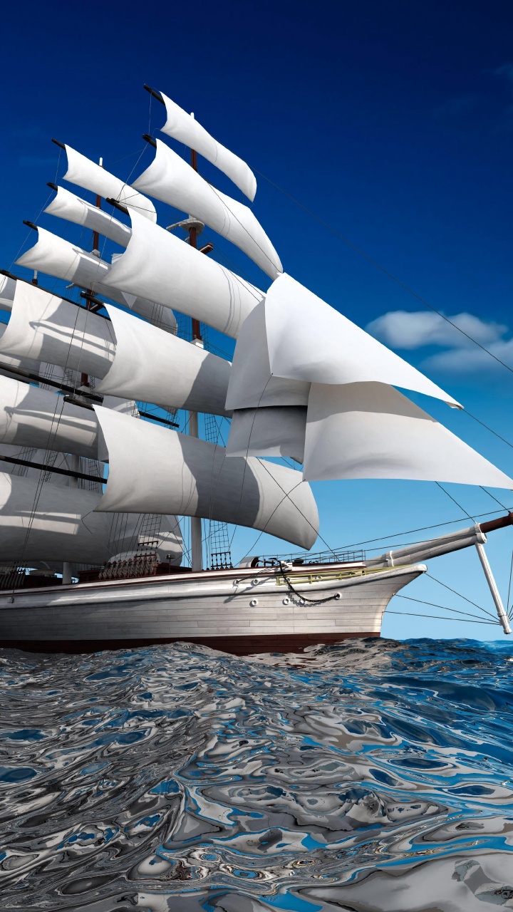 船只, 扬帆, 水运, 高船, 布里格 壁纸 720x1280 允许