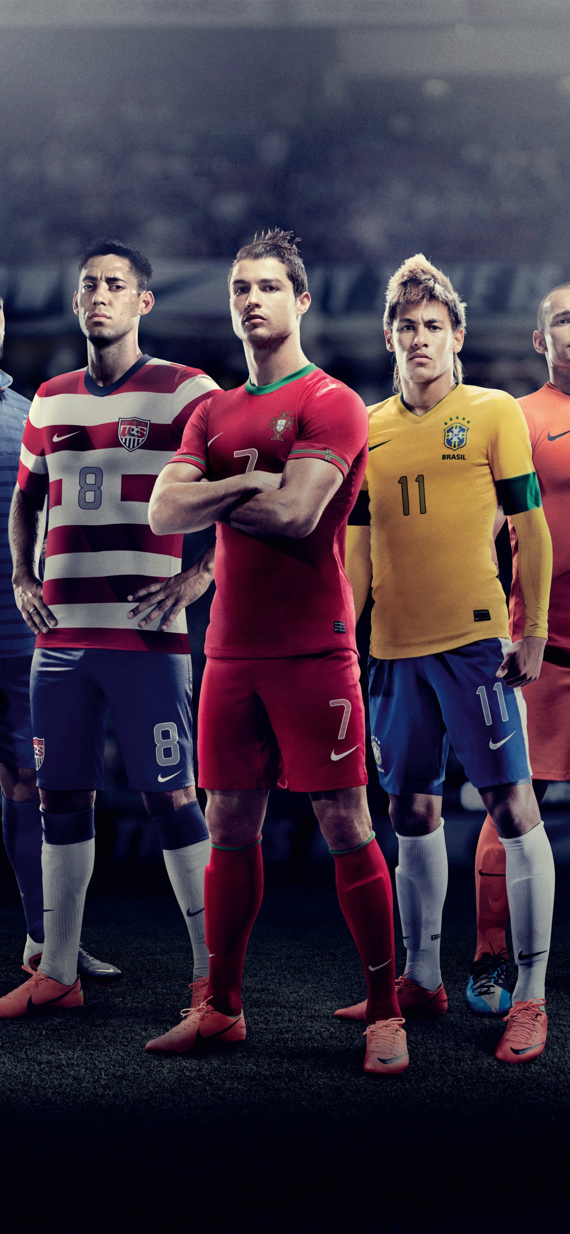 Group of Men in Red and Blue Shirts. Wallpaper in 1125x2436 Resolution