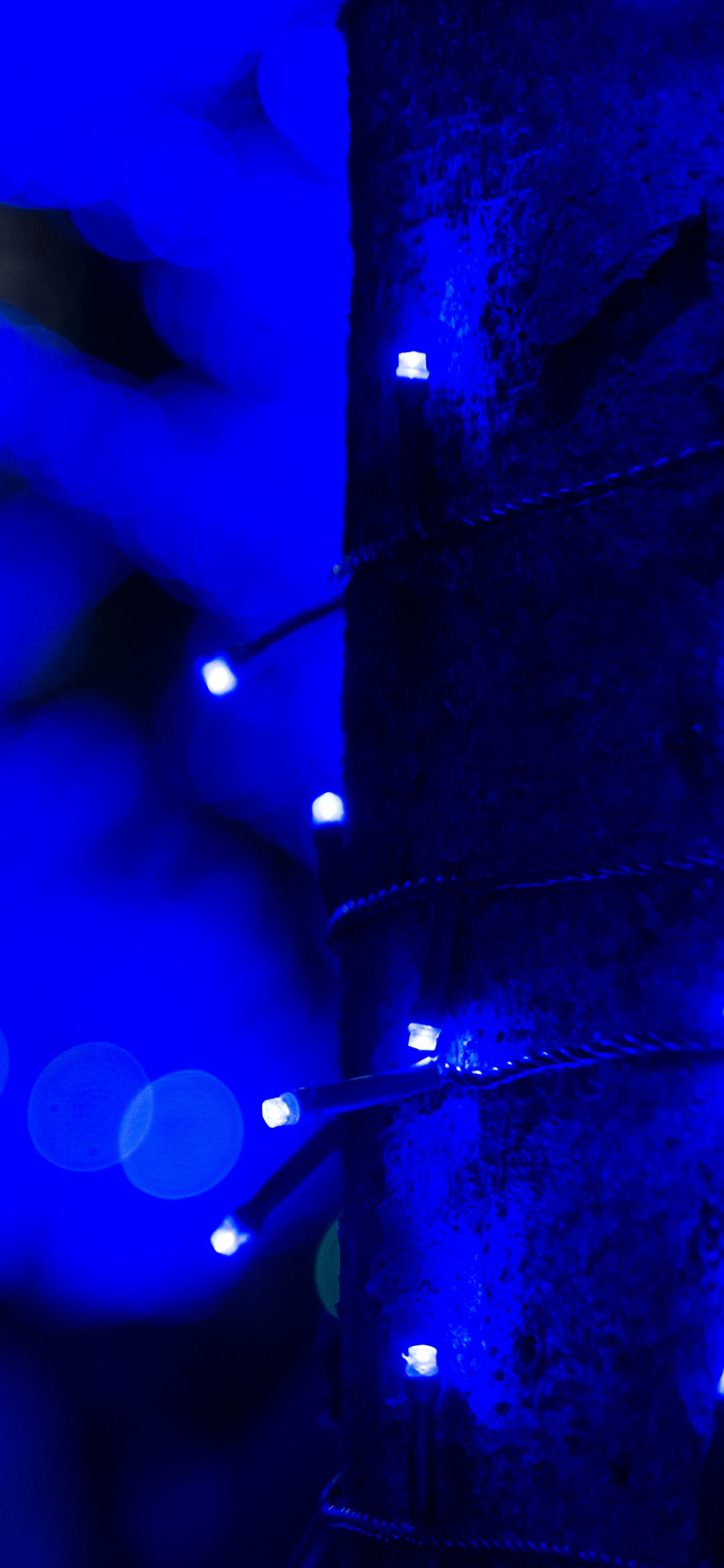 Lumières Bokeh Bleues et Blanches. Wallpaper in 1125x2436 Resolution