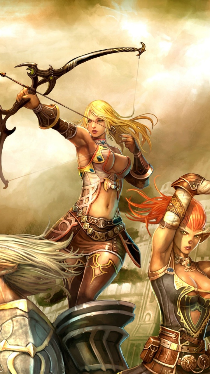 Femme en Robe Rouge et Marron Tenant L'illustration de L'épée. Wallpaper in 720x1280 Resolution