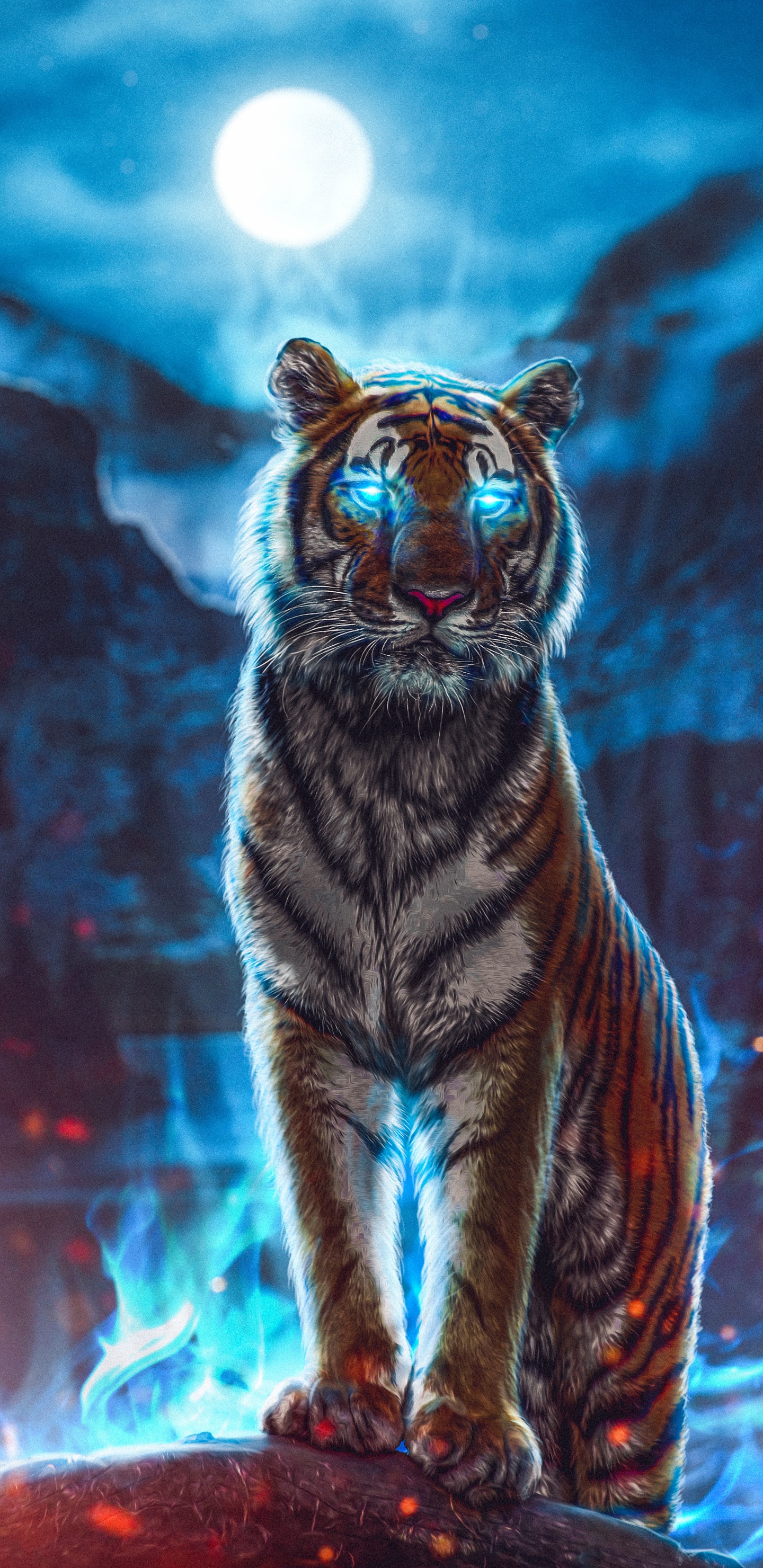 Lion, Cat, Tiger, Great Dane, Birds. Wallpaper in 1440x2960 Resolution