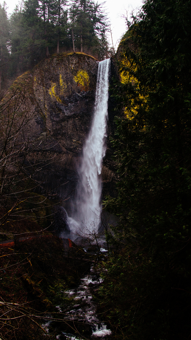 Cascade, Multnomah Falls, Cours D'eau, Corps de L'eau, Eau. Wallpaper in 750x1334 Resolution