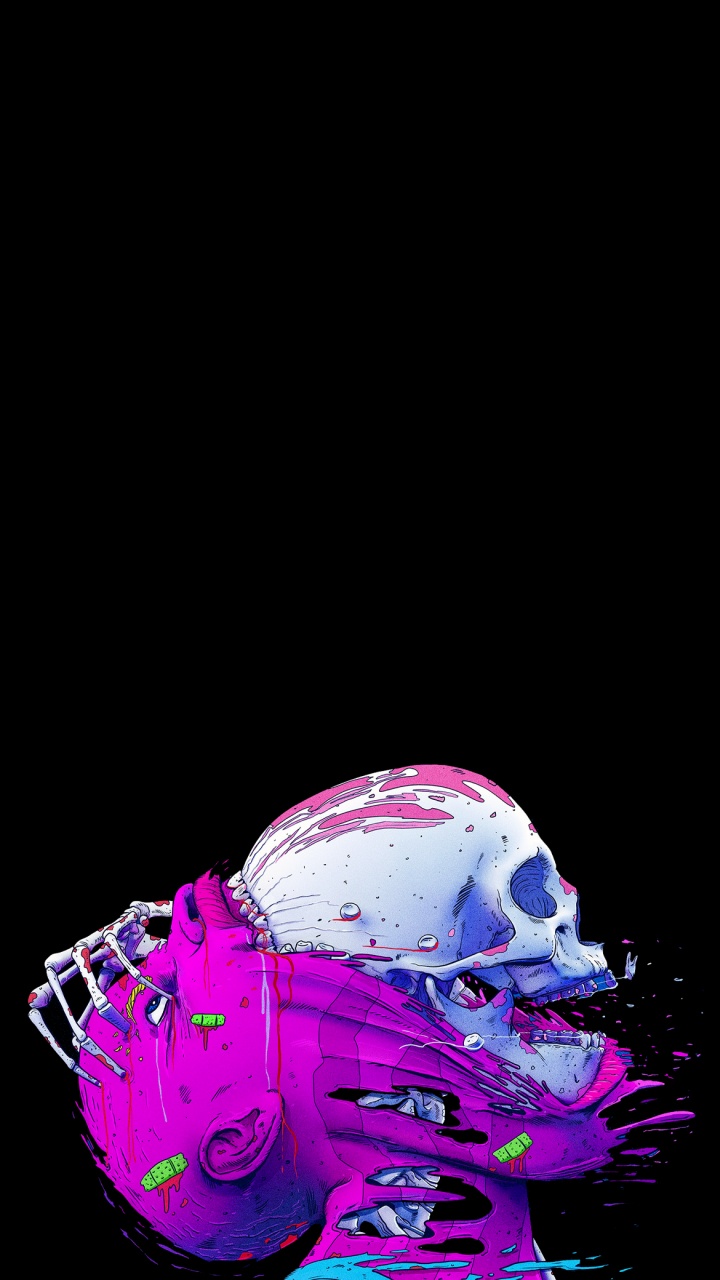 Galaxy Skull, Amoled, Xiaomi. Wallpaper in 720x1280 Resolution