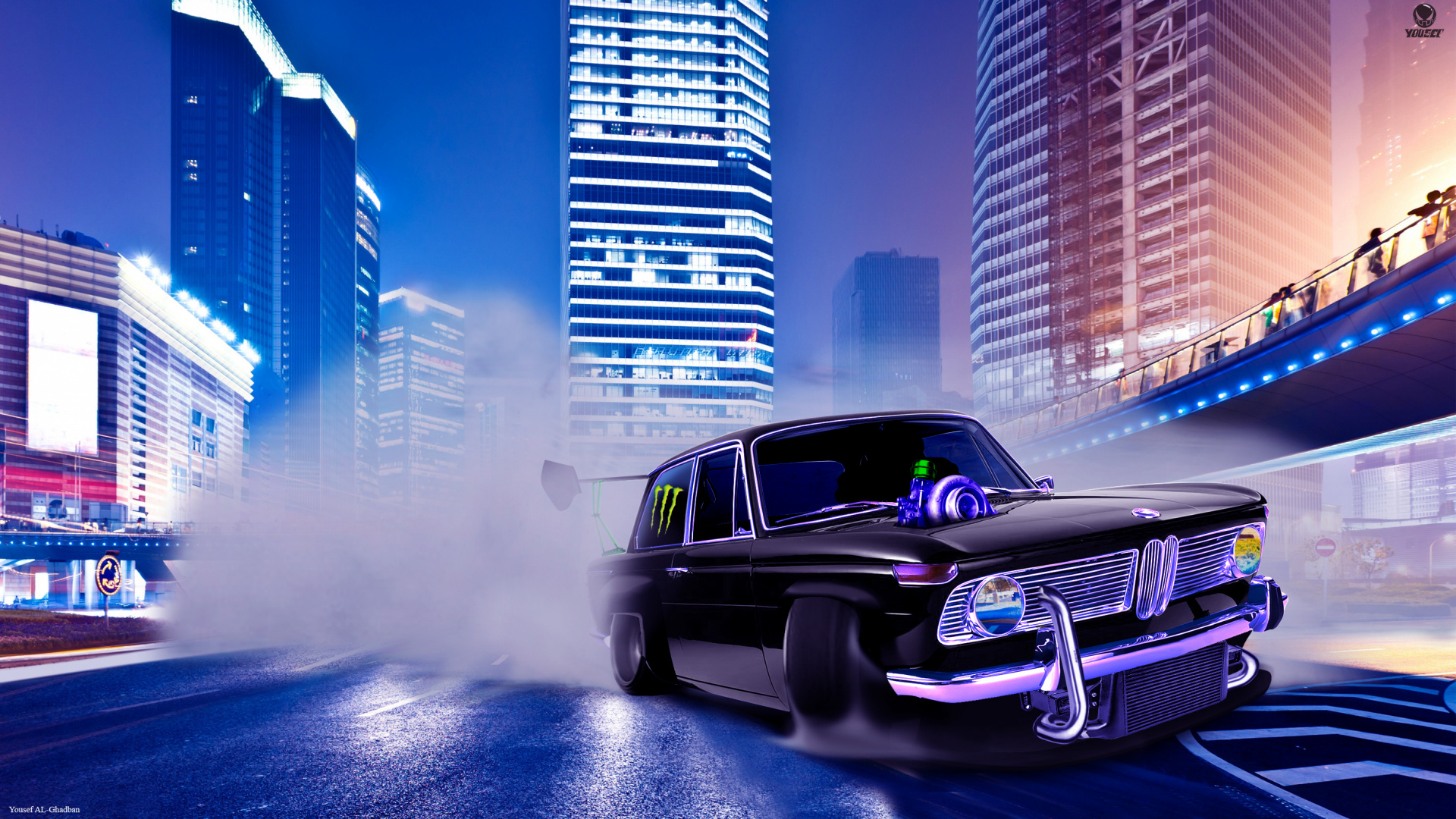 Chevrolet Camaro Blanco y Negro en la Carretera. Wallpaper in 1920x1080 Resolution