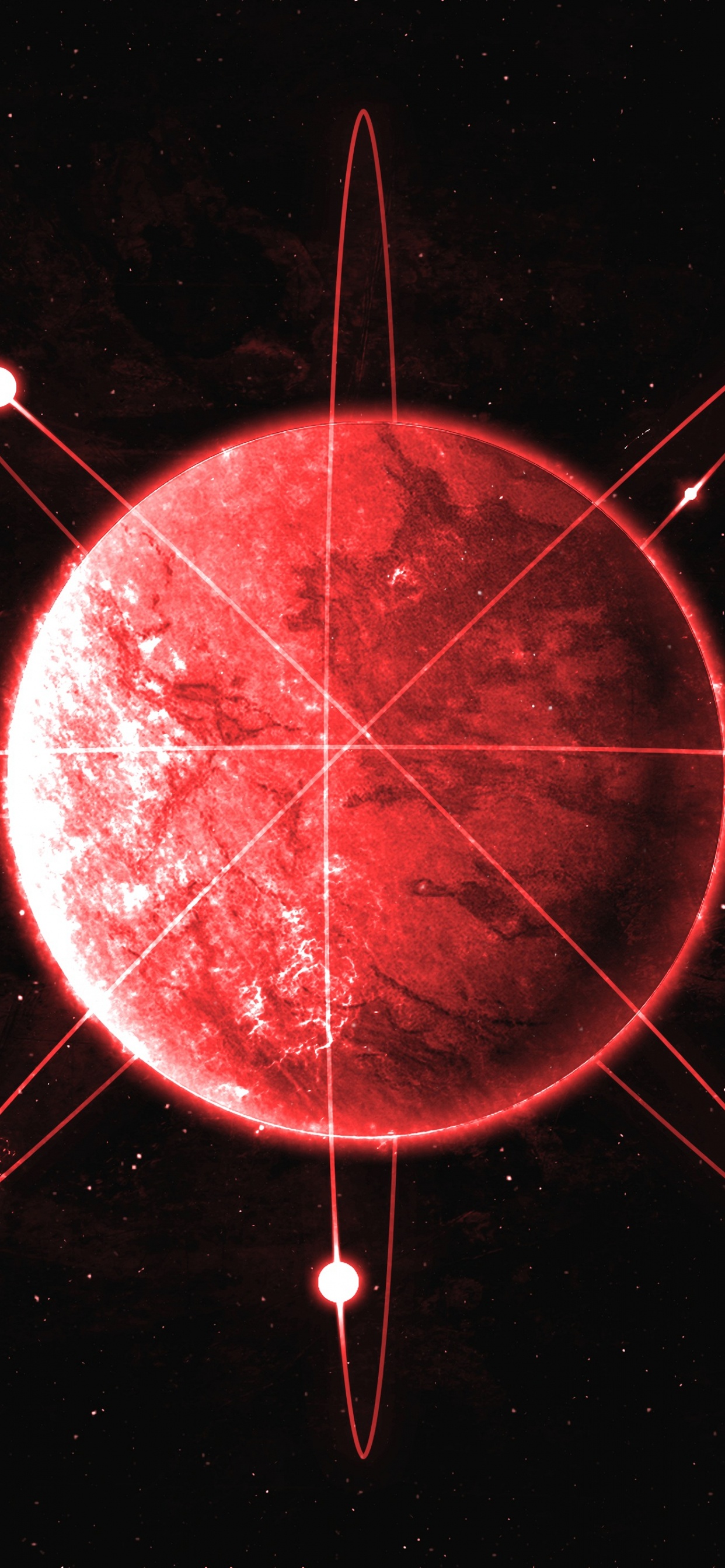 Red and Black Round Illustration. Wallpaper in 1242x2688 Resolution