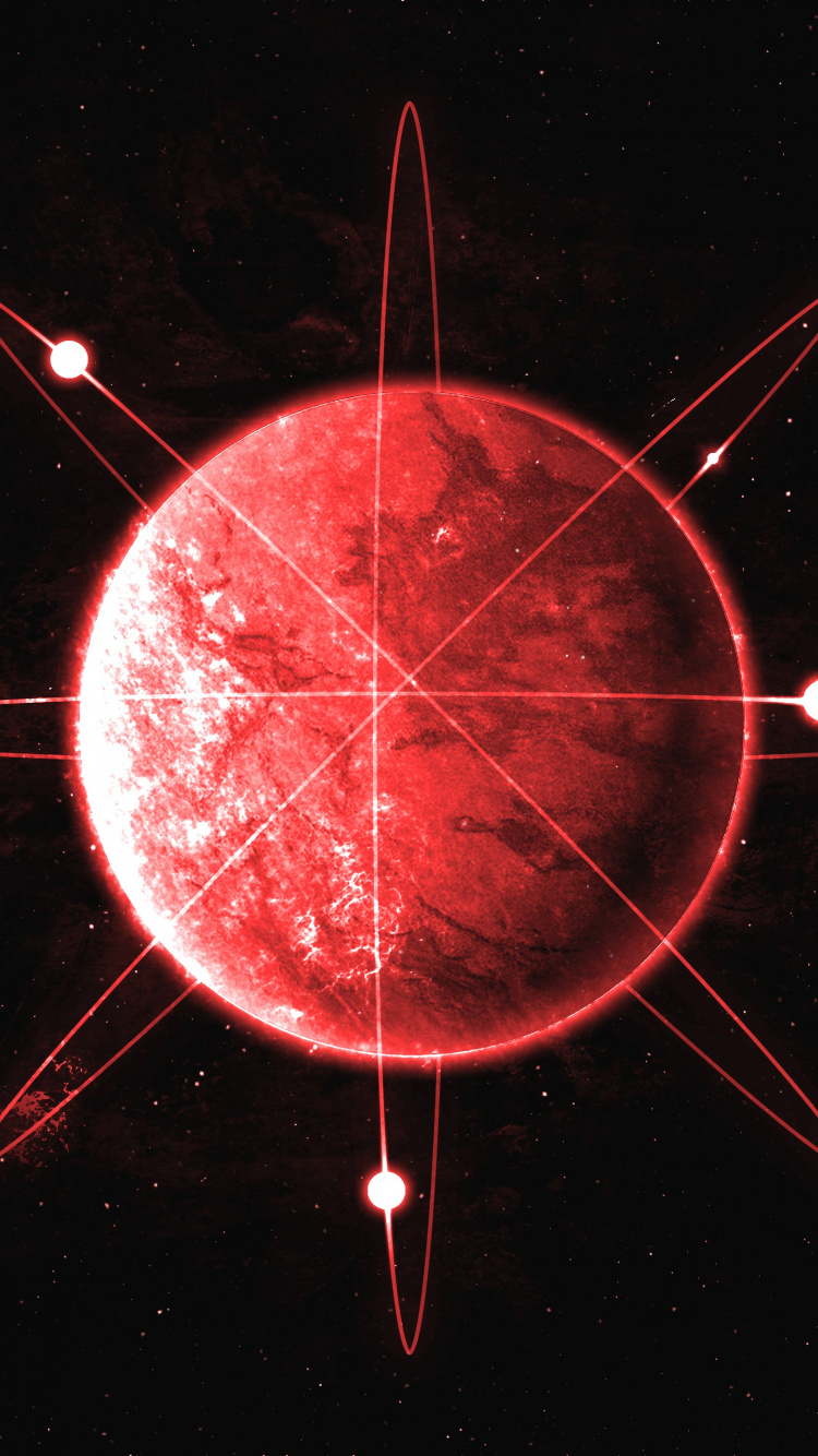 Red and Black Round Illustration. Wallpaper in 750x1334 Resolution