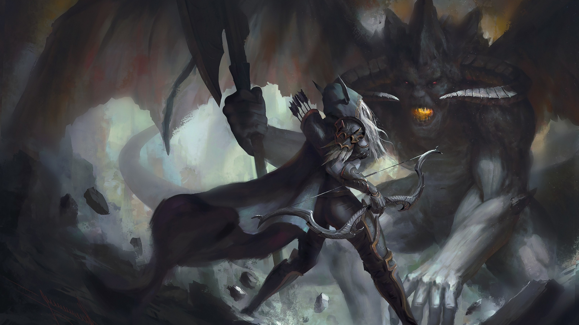 Warcraft Iii Reign of Chaos, Mundo de Warcraft, Sylvanas Brisaveloz, Demonio, Criatura Mítica. Wallpaper in 1920x1080 Resolution