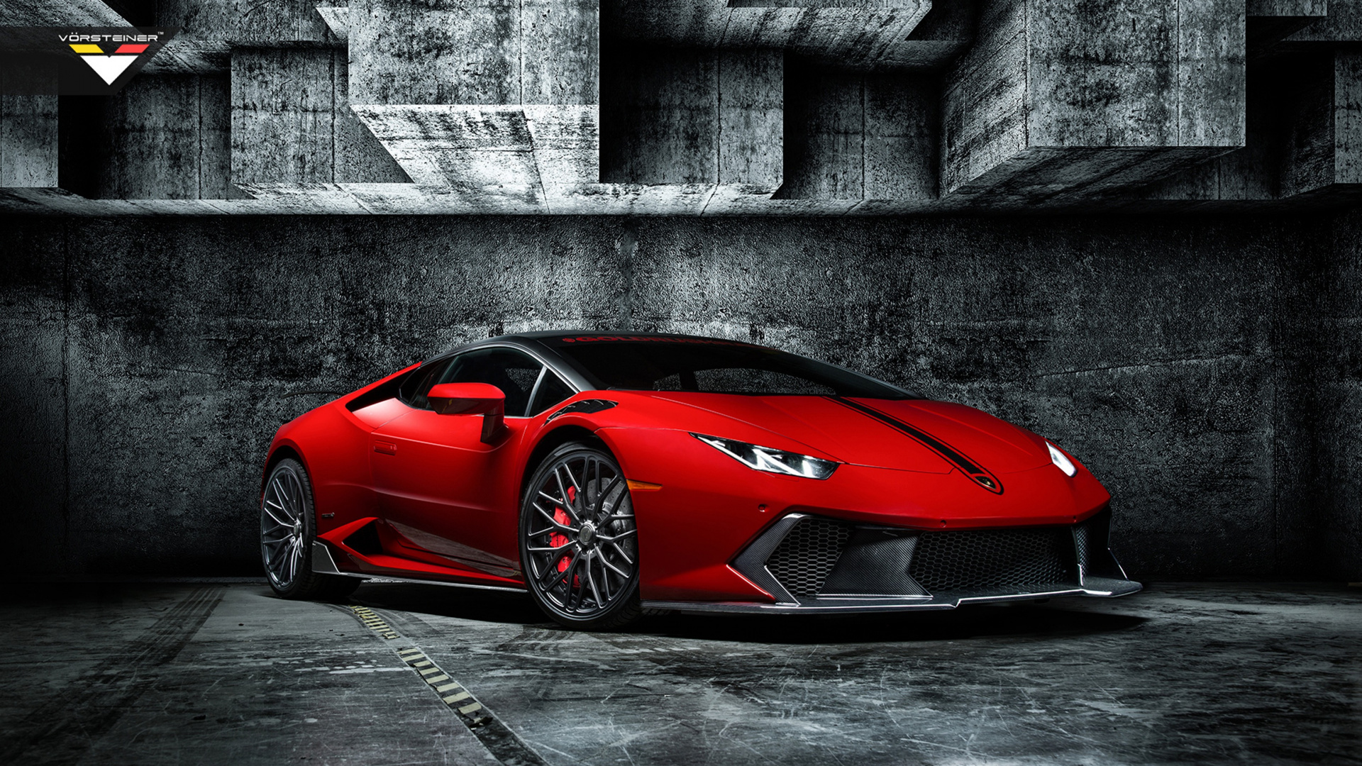 Red Ferrari 458 Italia Parked Beside Gray Wall. Wallpaper in 1920x1080 Resolution