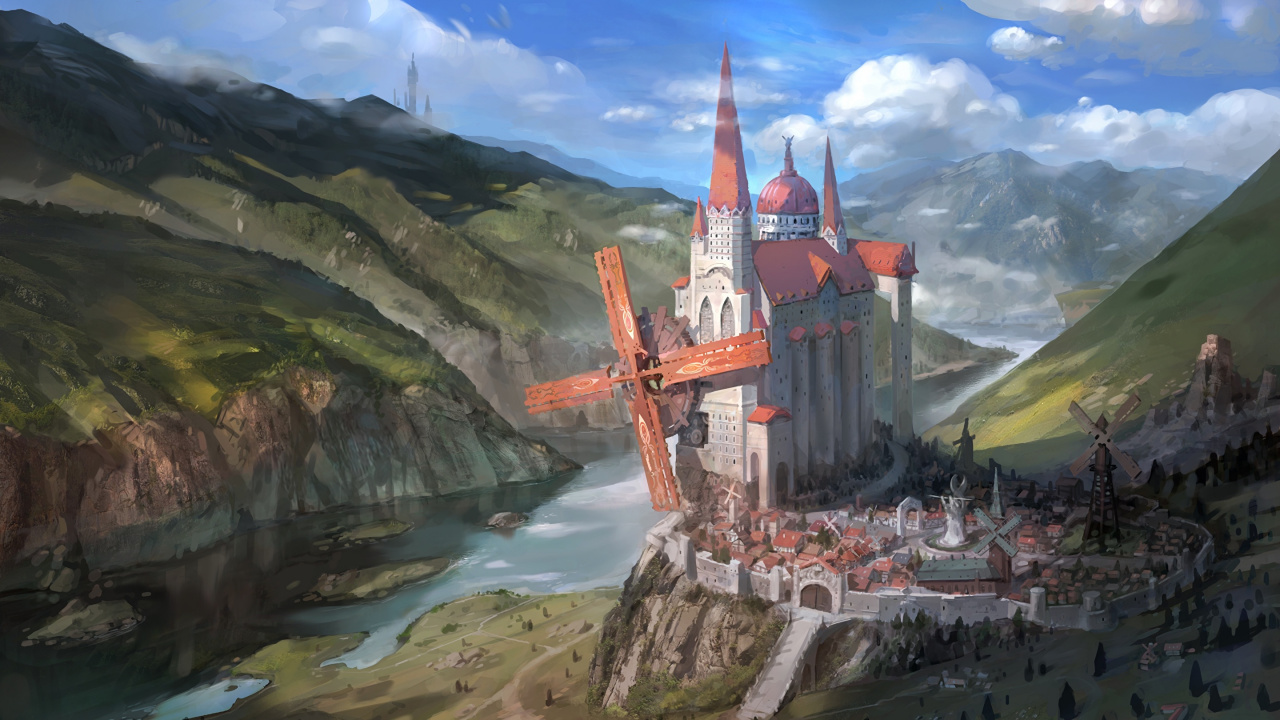 Braunes Und Weißes Betongebäude in Der Nähe Eines Gewässers Tagsüber. Wallpaper in 1280x720 Resolution