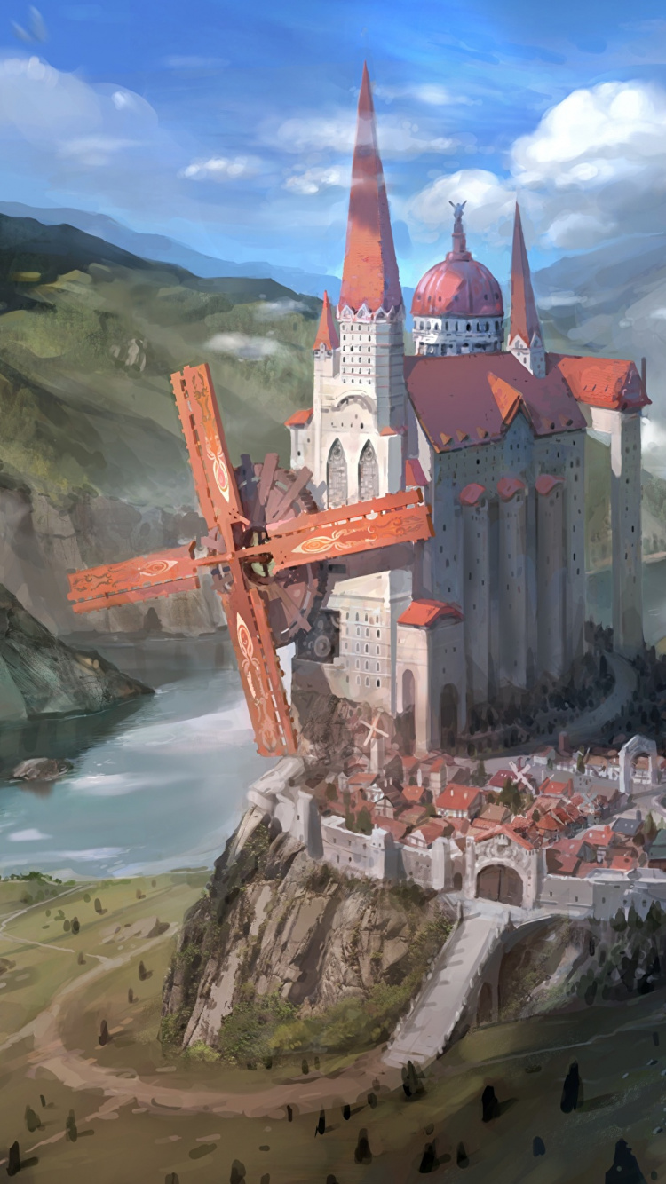 Edificio de Hormigón Marrón y Blanco Cerca Del Cuerpo de Agua Durante el Día. Wallpaper in 750x1334 Resolution