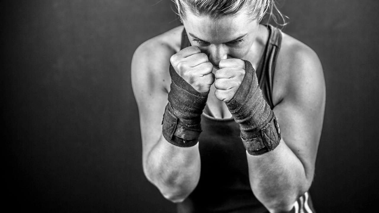 Grayscale Photo of Woman in Tank Top. Wallpaper in 1280x720 Resolution