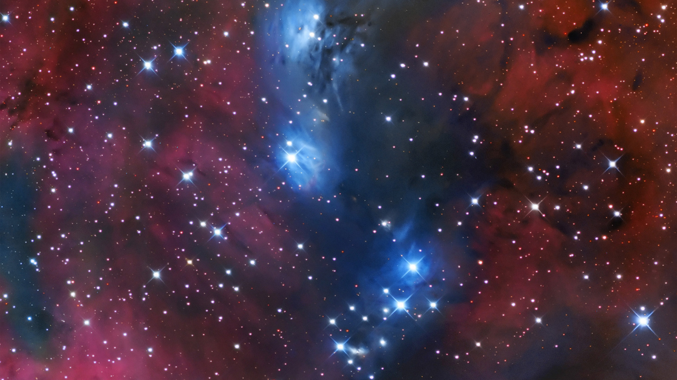Blue and White Galaxy Illustration. Wallpaper in 1366x768 Resolution