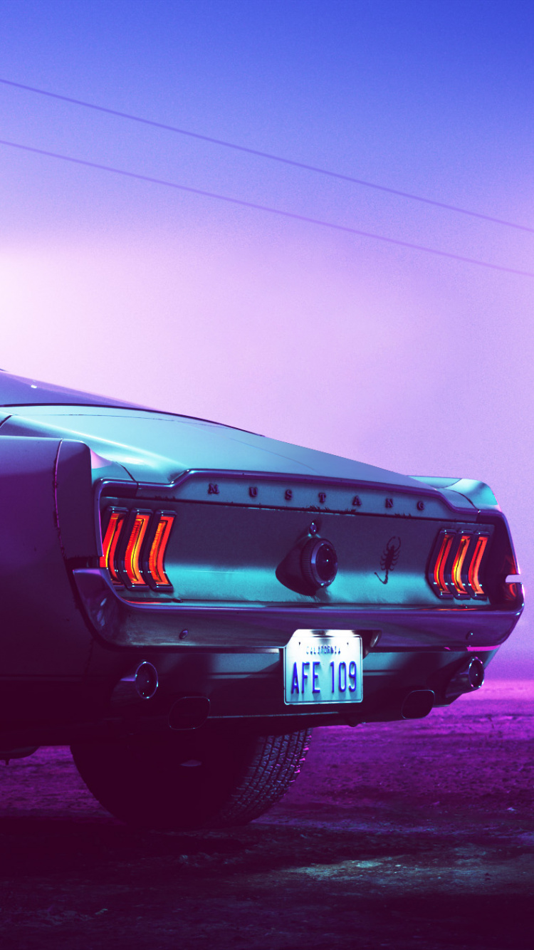 Blauer Chevrolet Camaro Unterwegs. Wallpaper in 750x1334 Resolution