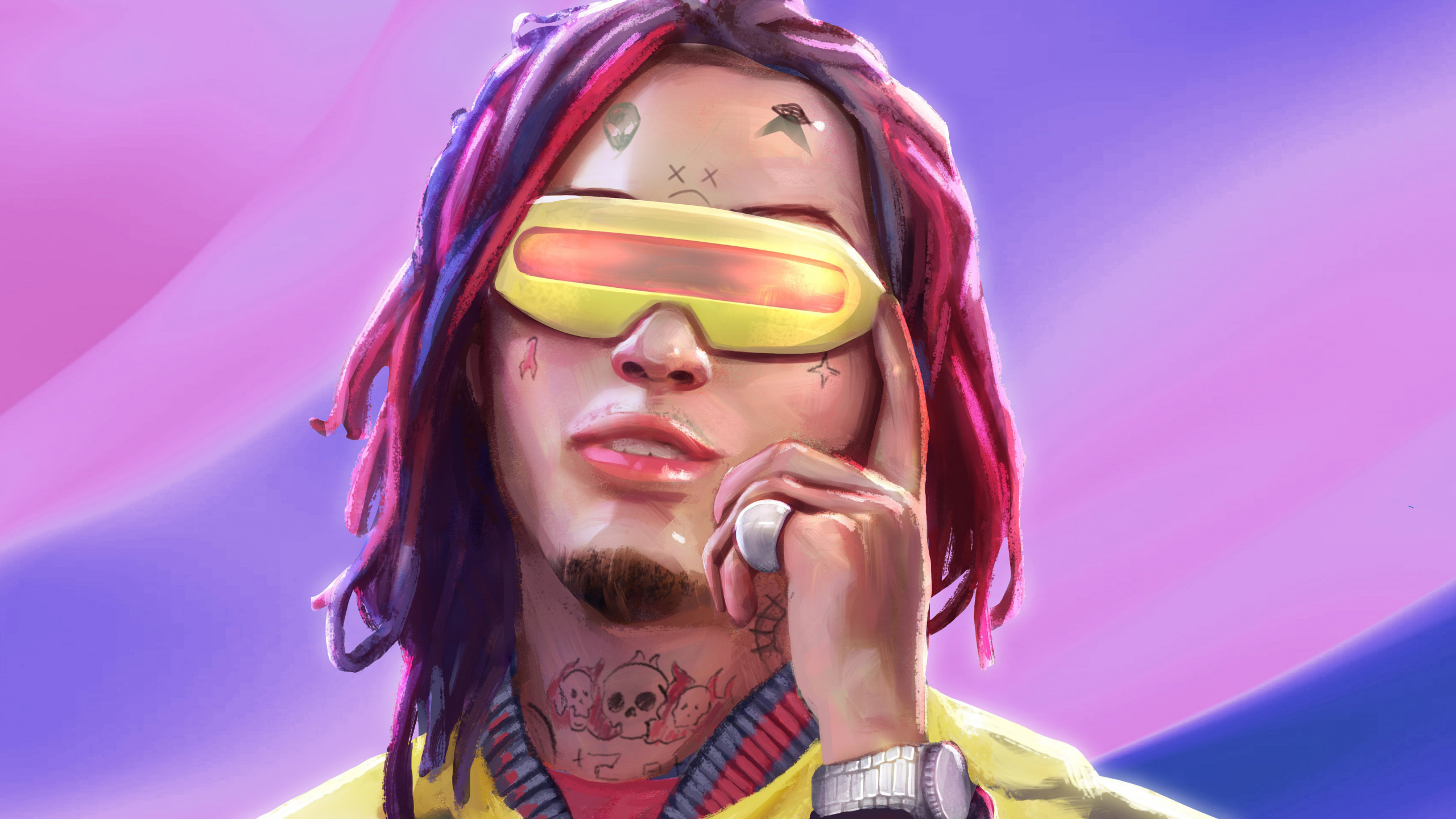 Eyewear, Vision Care, Forehead, Hip Hop Music, Lil Pump. Wallpaper in 2560x1440 Resolution