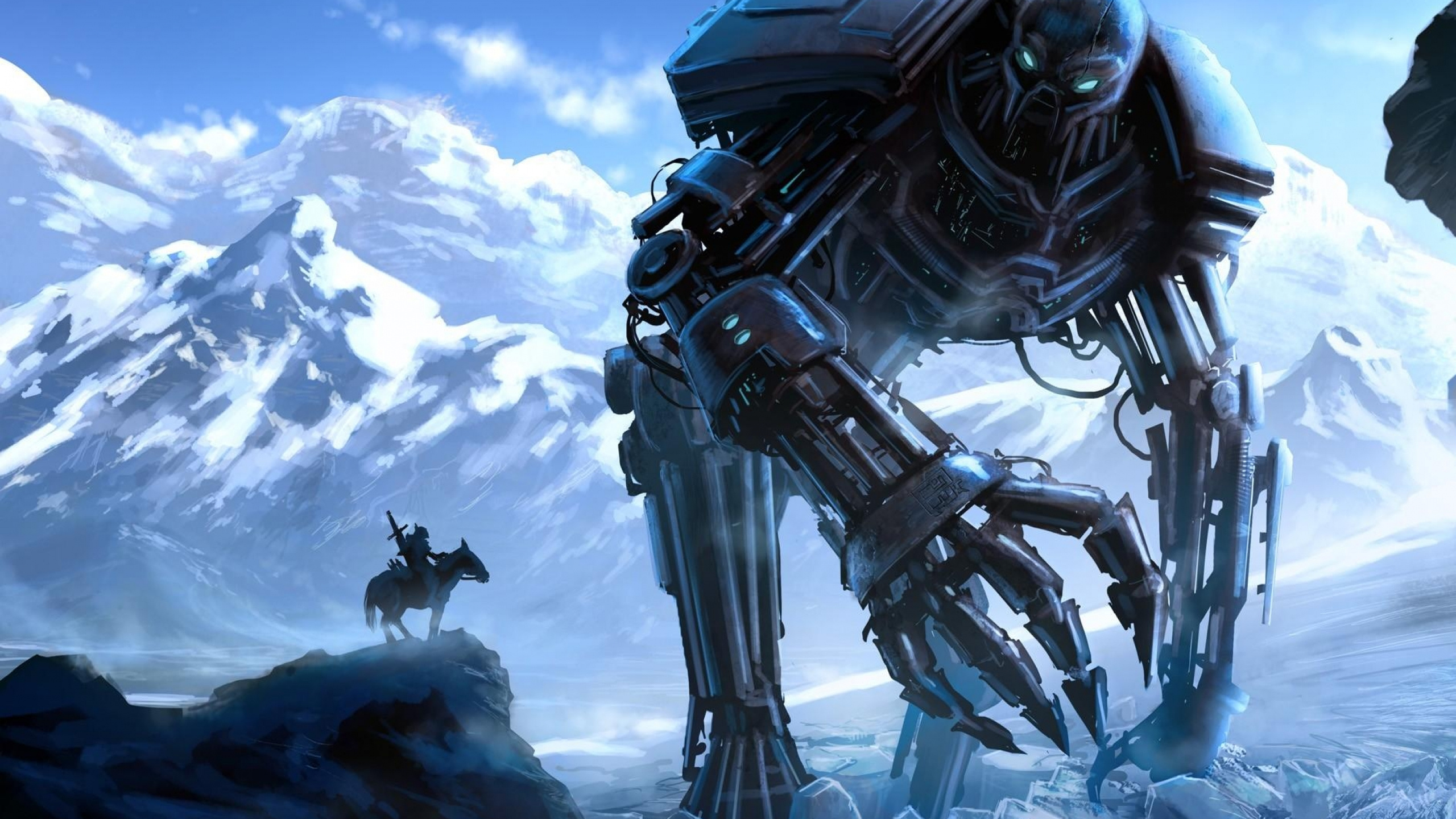 Schwarzer Roboter Mit Schwarzen Und Weißen Flügeln. Wallpaper in 2560x1440 Resolution