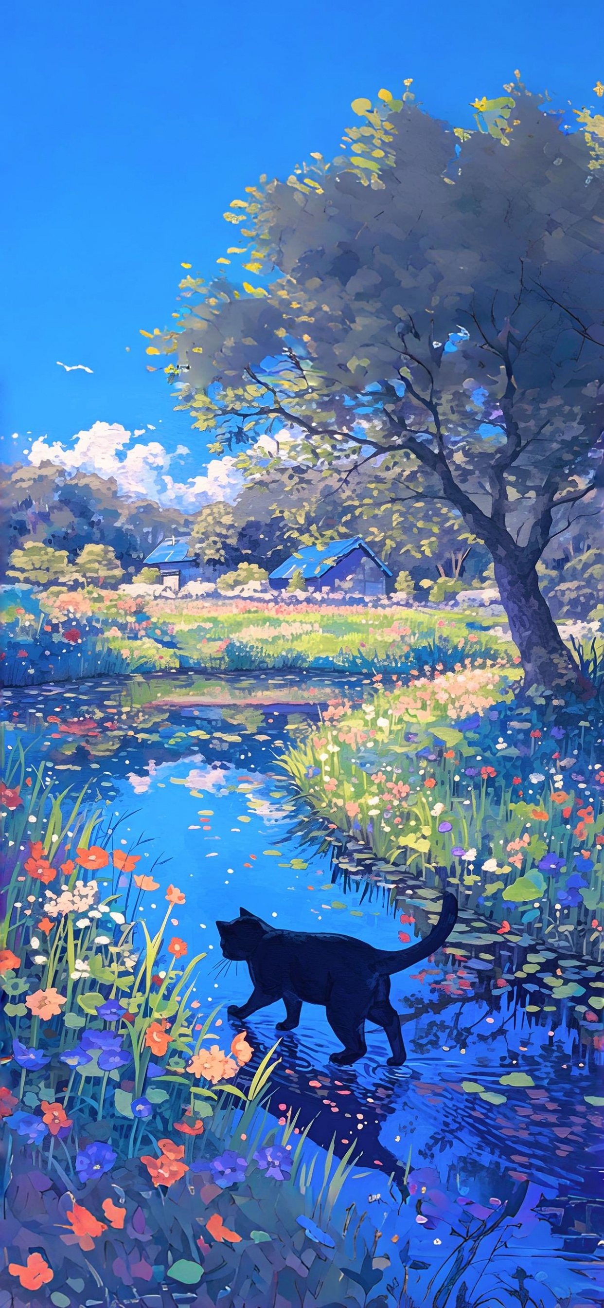 Gato, Ilustración, Artes Visuales, Dibujo, Felinae. Wallpaper in 1242x2688 Resolution