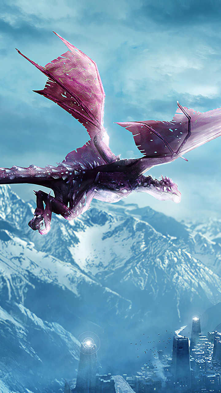 Red and White Bird Flying Over City Buildings During Night Time. Wallpaper in 720x1280 Resolution