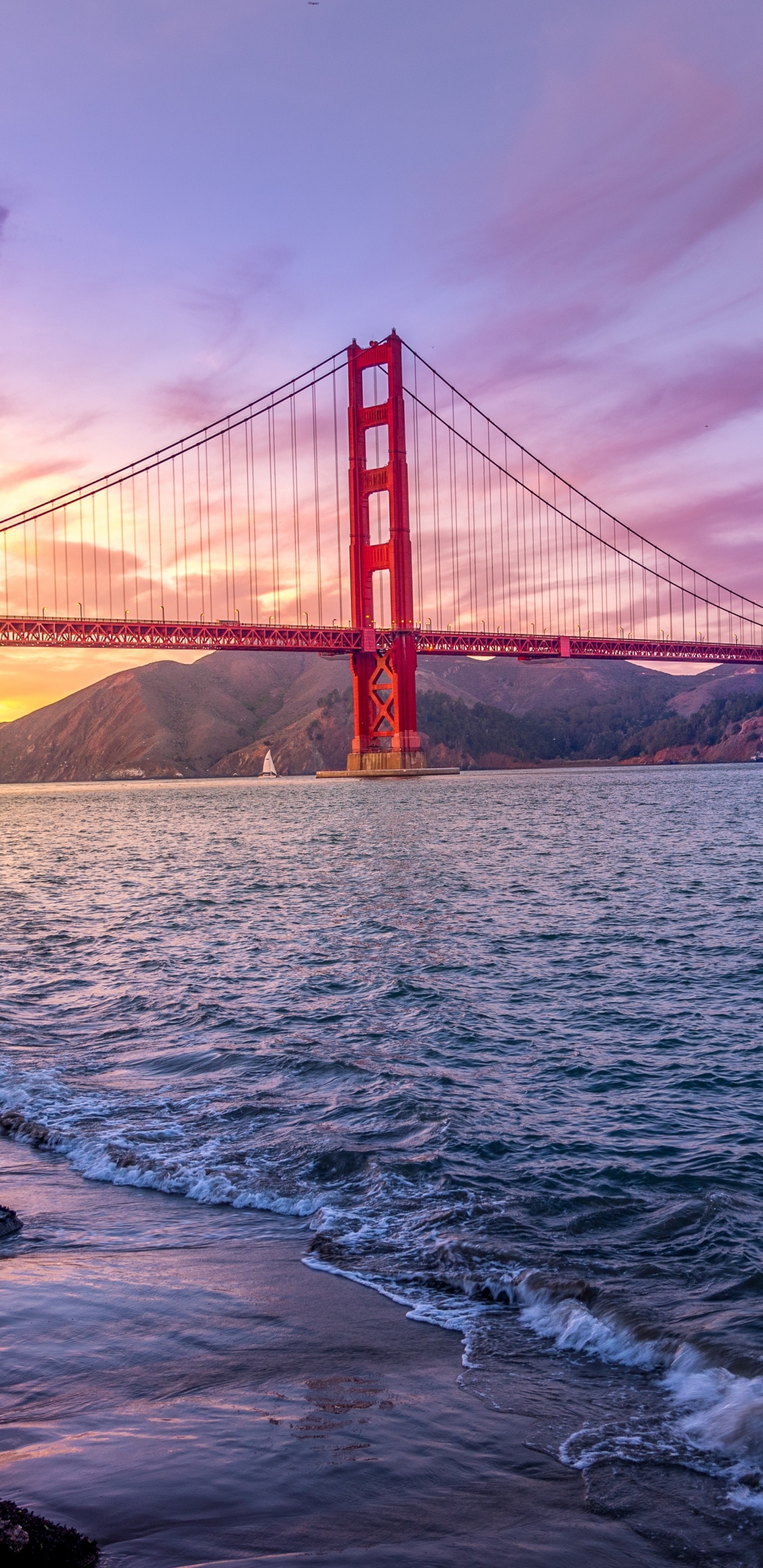 Pont du Golden Gate San Francisco Californie. Wallpaper in 1440x2960 Resolution