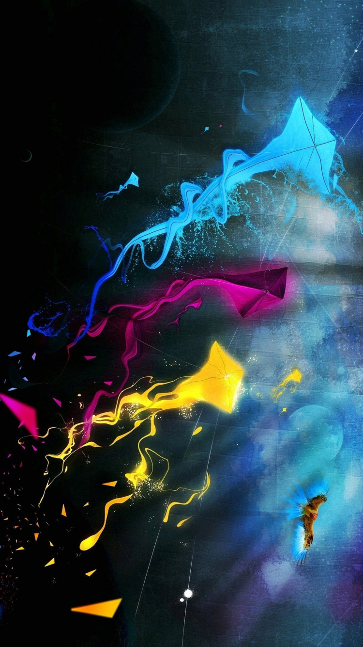 Pintura Abstracta Azul y Blanca. Wallpaper in 750x1334 Resolution