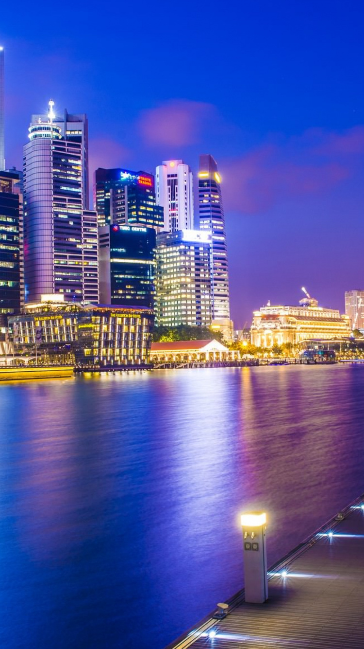 City Skyline During Night Time. Wallpaper in 750x1334 Resolution