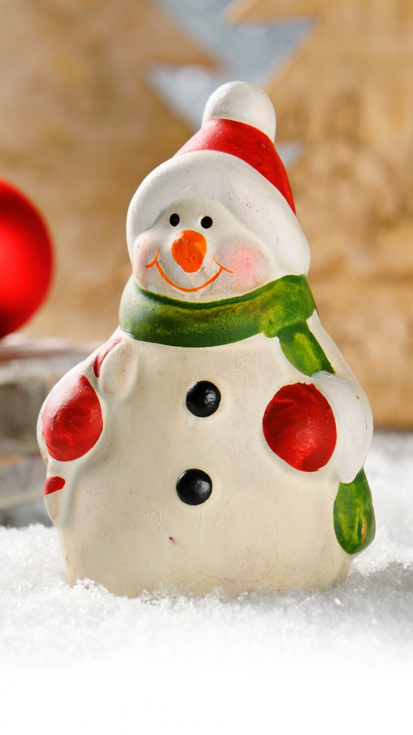 Christmas Day, Snowman, Holiday, Snow, Santa Claus. Wallpaper in 1440x2560 Resolution