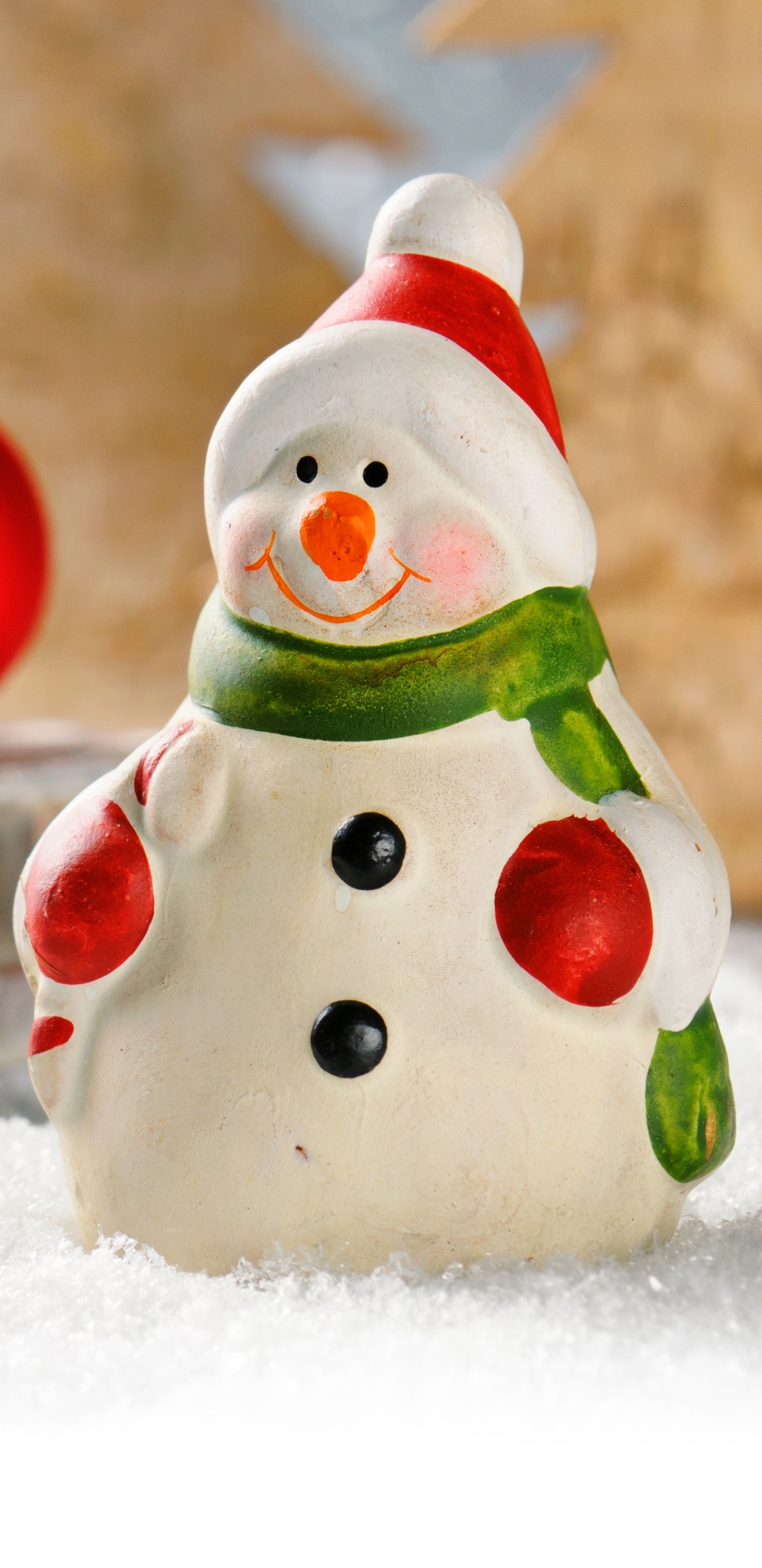 Christmas Day, Snowman, Holiday, Snow, Santa Claus. Wallpaper in 1440x2960 Resolution