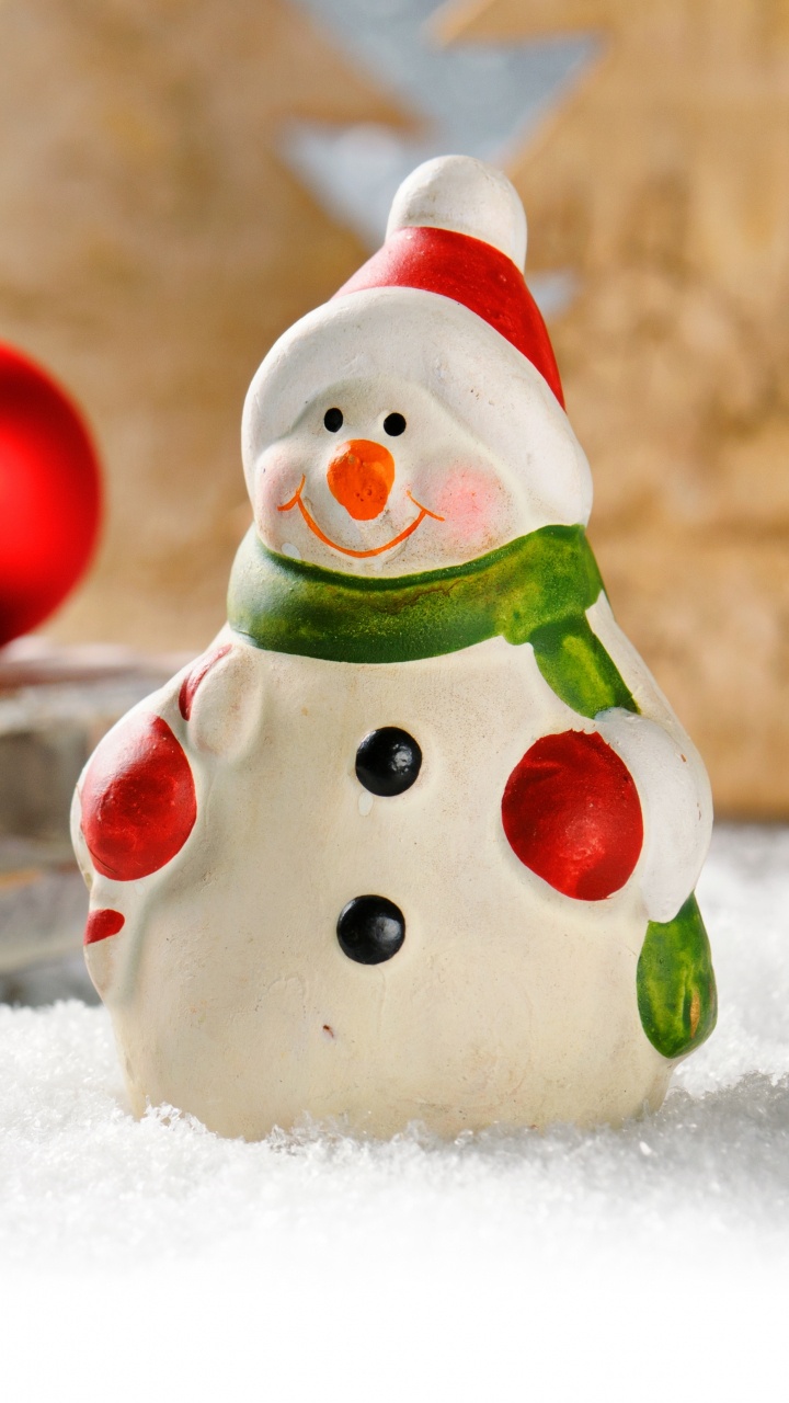 Christmas Day, Snowman, Holiday, Snow, Santa Claus. Wallpaper in 720x1280 Resolution