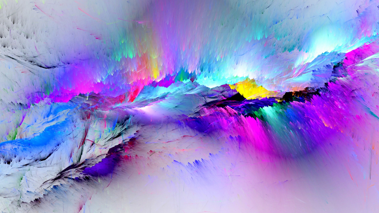 Abstract Art, Color, Azure, Paint, Purple. Wallpaper in 1280x720 Resolution