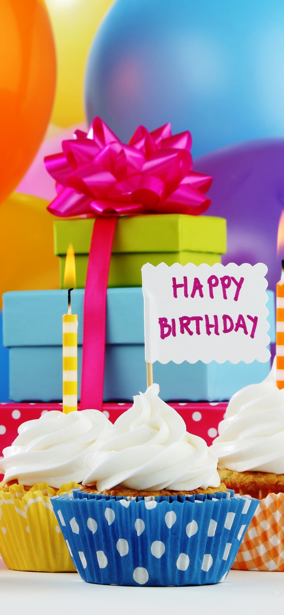 Joyeux Anniversaire, Douceur, Montgolfière, Dessert, la Décoration de Gâteaux. Wallpaper in 1125x2436 Resolution