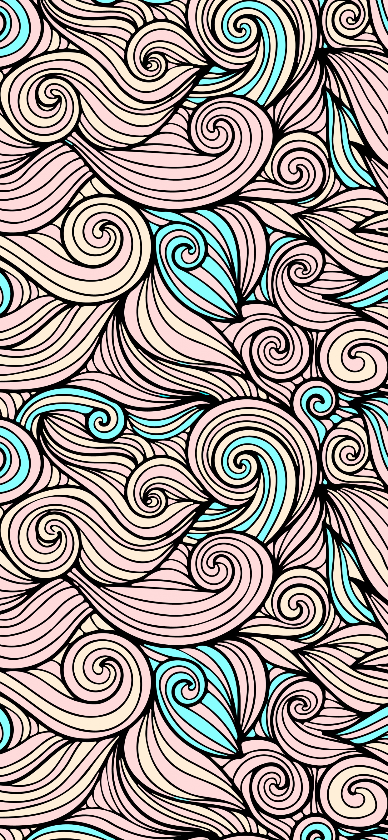 Pattern, Azure, Art, Aqua, Symmetry. Wallpaper in 1242x2688 Resolution