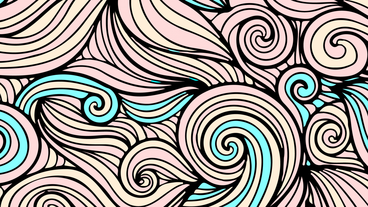 Pattern, Azure, Art, Aqua, Symmetry. Wallpaper in 1280x720 Resolution