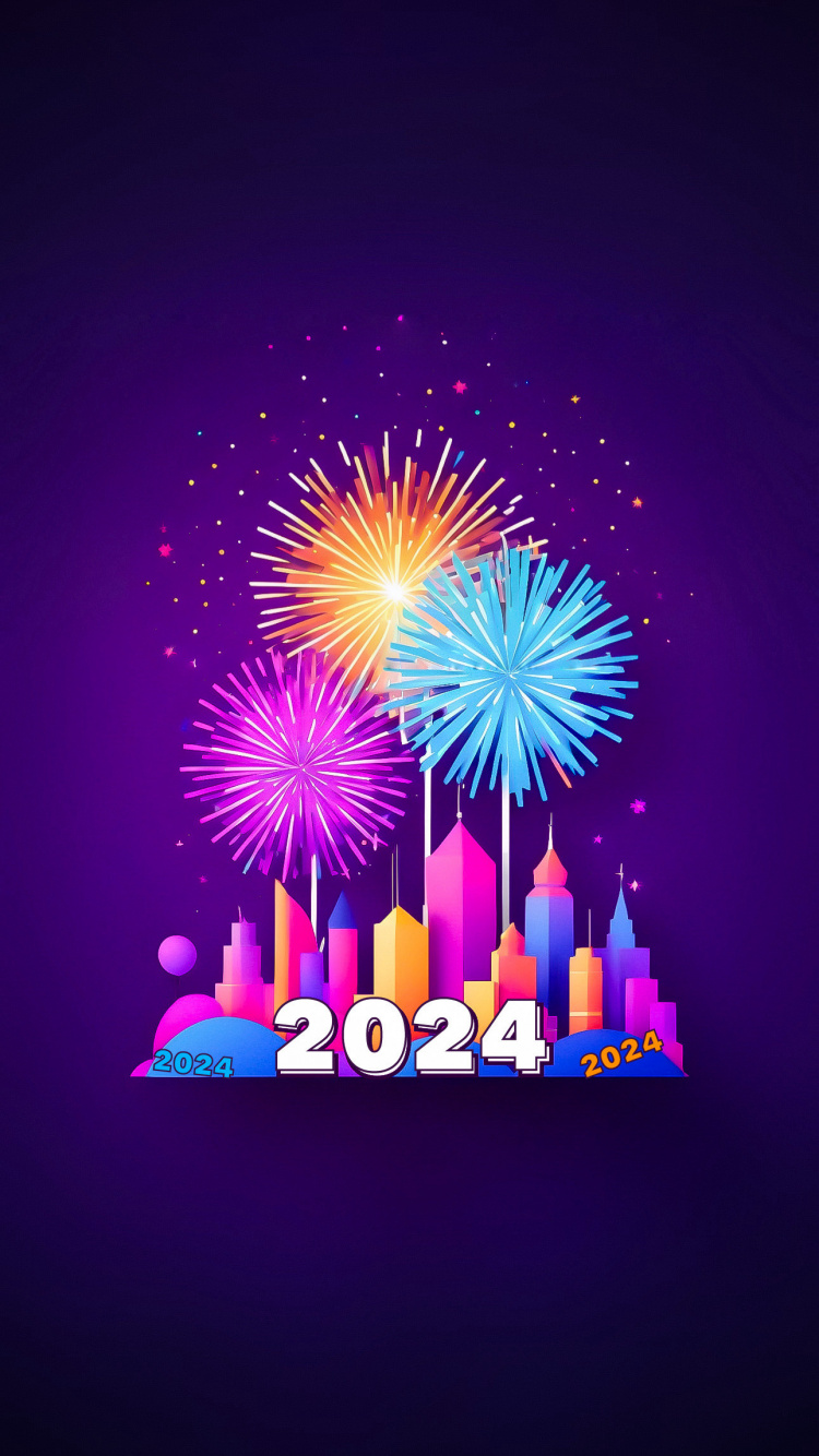 Feuerwerk, Silvester, Purpur, Unterhaltung, Pink. Wallpaper in 750x1334 Resolution